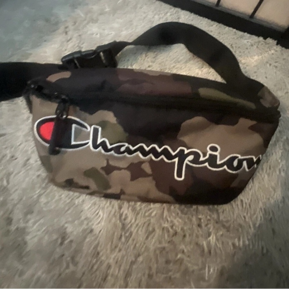 Champion Fanny Pack Brown and Green Camouflage Belt Bag Sporty Design